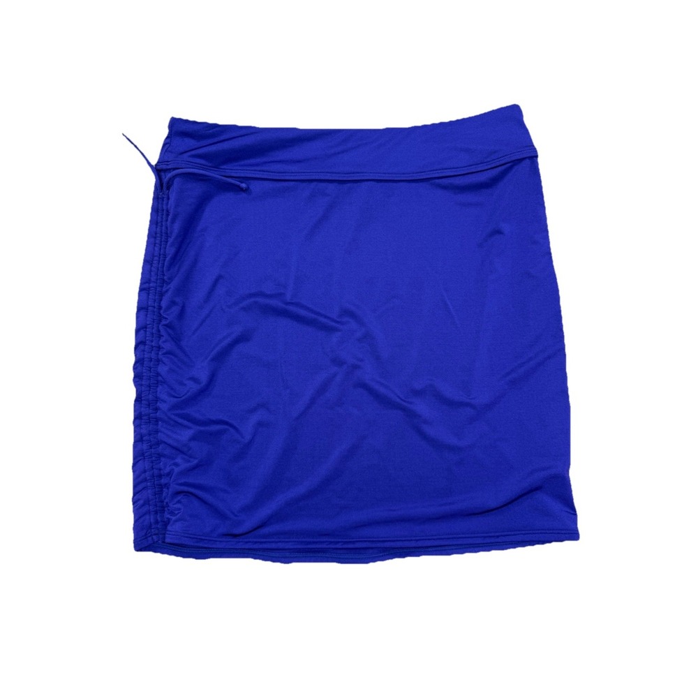 Athleta Women M Blue Athletic Skirt Ruched Side Drawstring Stretch Athleisure